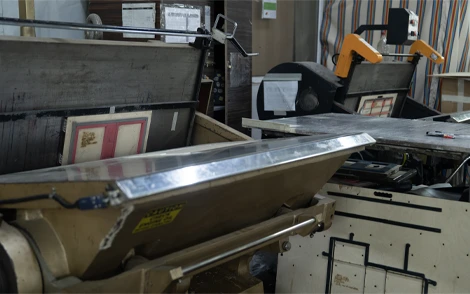 Industrial die cutting machine used in packaging and print finishing production
