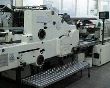 Industrial letterpress printing machine used in commercial printing production