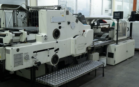 Industrial letterpress printing machine used in commercial printing production